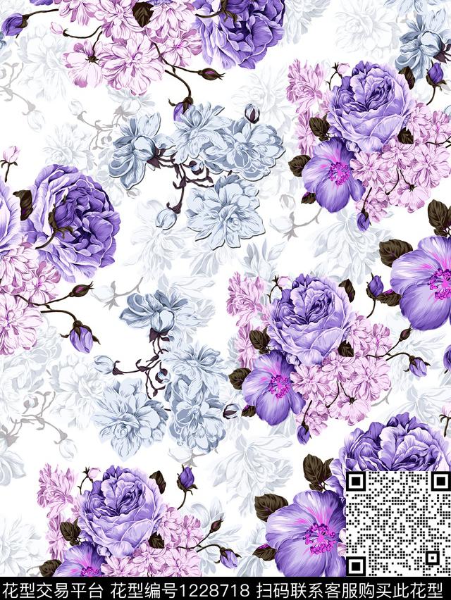 190702-01.jpg - 1228718 - 时尚 数码花型 花卉 - 数码印花花型 － 女装花型设计 － 瓦栏