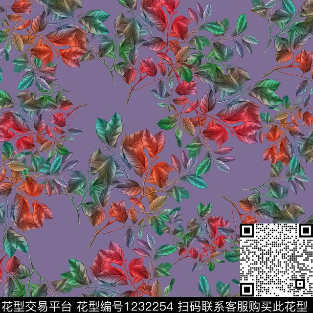 02.jpg - 1232254 - 抽象 创意 绿植树叶 - 数码印花花型 － 女装花型设计 － 瓦栏