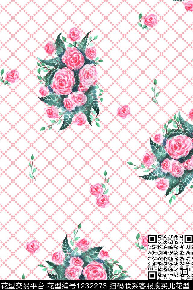 3、手稿转2.jpg - 1232273 - 水彩 手绘 花卉 - 数码印花花型 － 床品花型设计 － 瓦栏