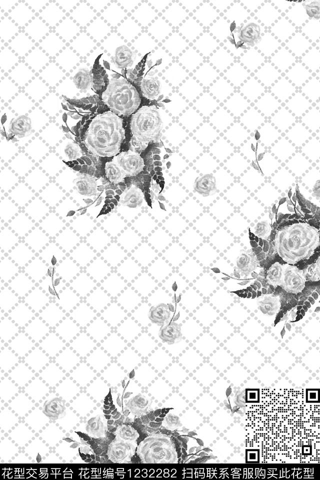 3、手稿转5.jpg - 1232282 - 水彩 手绘 花卉 - 数码印花花型 － 床品花型设计 － 瓦栏