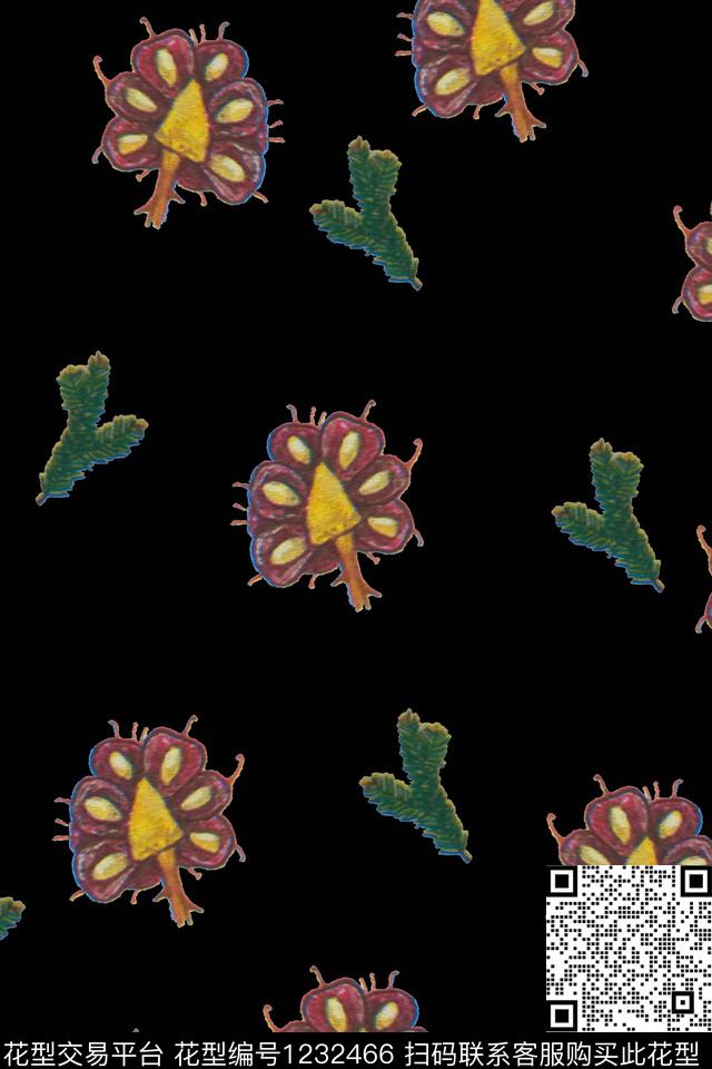 pj224-1.jpg - 1232466 - 春夏花型 花卉 数码花型 - 传统印花花型 － 女装花型设计 － 瓦栏