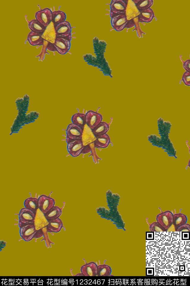 pj224-2.jpg - 1232467 - 春夏花型 花卉 数码花型 - 传统印花花型 － 女装花型设计 － 瓦栏
