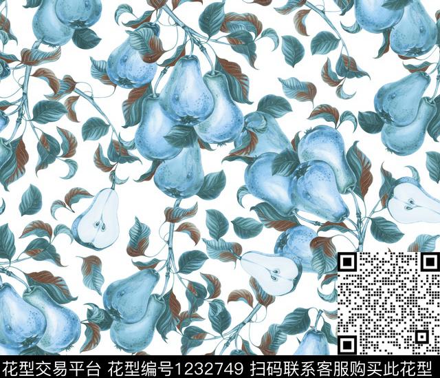 161-1.tif - 1232749 - 中国 黄花梨 绿植树叶 - 传统印花花型 － 女装花型设计 － 瓦栏