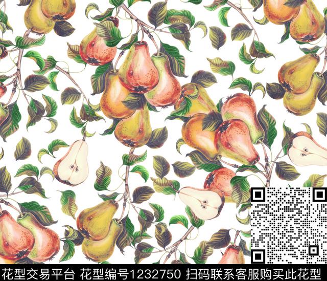 161-2.jpg - 1232750 - 黄花梨 水果图 - 数码印花花型 － 女装花型设计 － 瓦栏