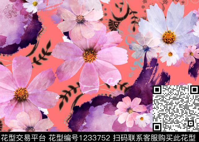 087-1.jpg - 1233752 - 油画花型 大牌风 花卉 - 数码印花花型 － 女装花型设计 － 瓦栏