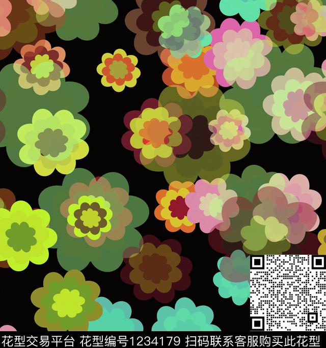 168861.jpg - 1234179 - 手绘花卉 颜色 抽象 - 数码印花花型 － 女装花型设计 － 瓦栏