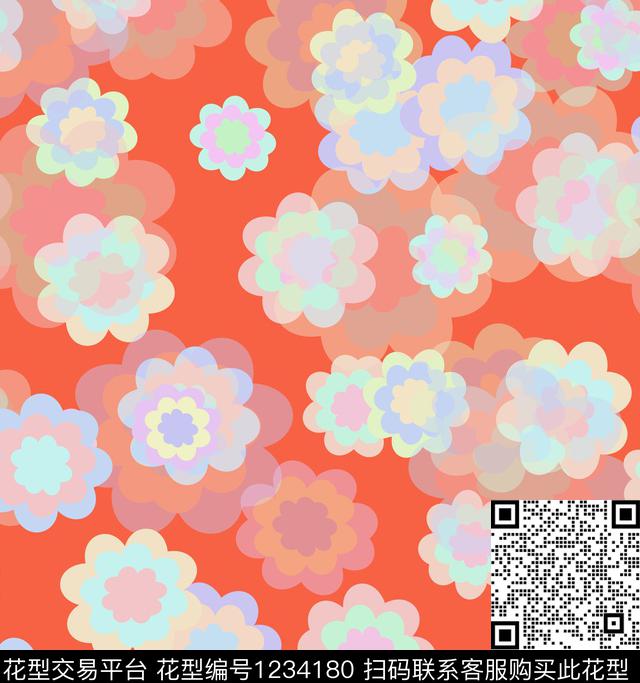16886.jpg - 1234180 - 手绘花卉 颜色 抽象 - 数码印花花型 － 女装花型设计 － 瓦栏