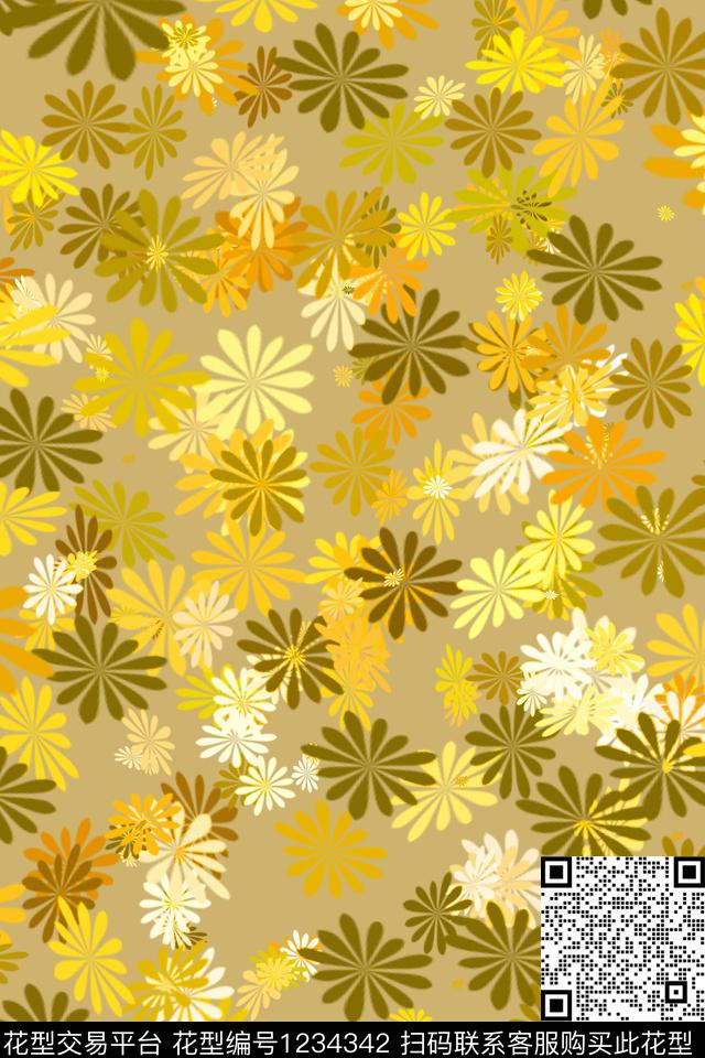 10.jpg - 1234342 - 花卉 炫彩 小碎花 - 数码印花花型 － 其他花型设计 － 瓦栏