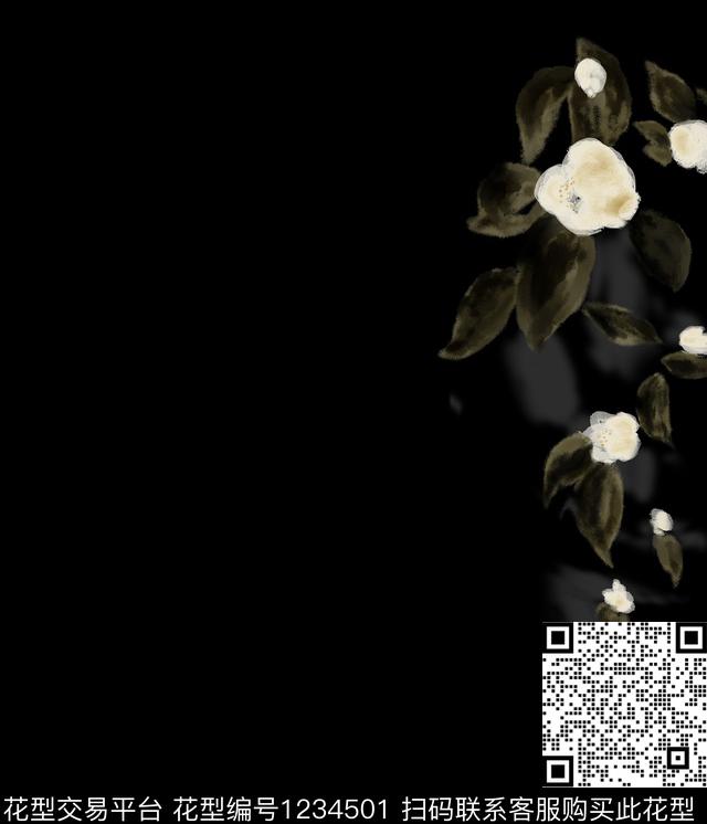 pr.jpg - 1234501 - 大牌风 绿植树叶 定位花 - 数码印花花型 － 女装花型设计 － 瓦栏