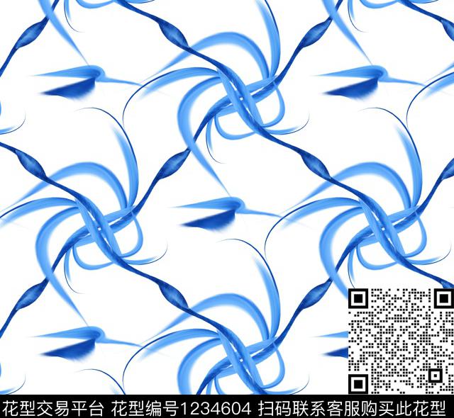 手绘清新抽象花卉1.jpg - 1234604 - 手绘花卉 抽象花卉 清爽底花卉 - 数码印花花型 － 男装花型设计 － 瓦栏
