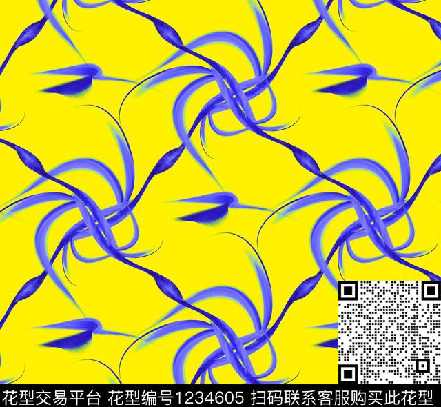 手绘清新抽象花卉2.jpg - 1234605 - 手绘花卉 抽象花卉 清爽底花卉 - 数码印花花型 － 男装花型设计 － 瓦栏