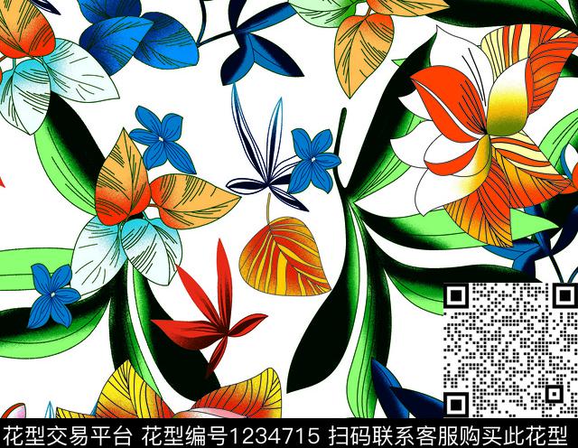 1.jpg - 1234715 - 大花 热带花型 花纹 - 数码印花花型 － 女装花型设计 － 瓦栏