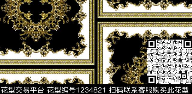 11.jpg - 1234821 - 对称花 古典花纹 方巾 - 数码印花花型 － 女装花型设计 － 瓦栏