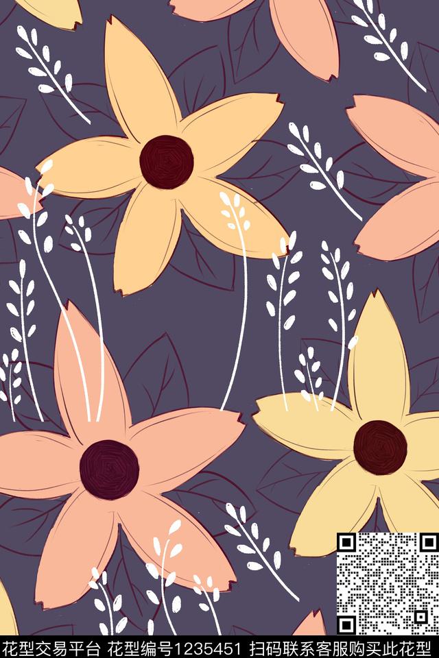 2019-7-16.jpg - 1235451 - 复古 卡通 花卉 - 传统印花花型 － 女装花型设计 － 瓦栏