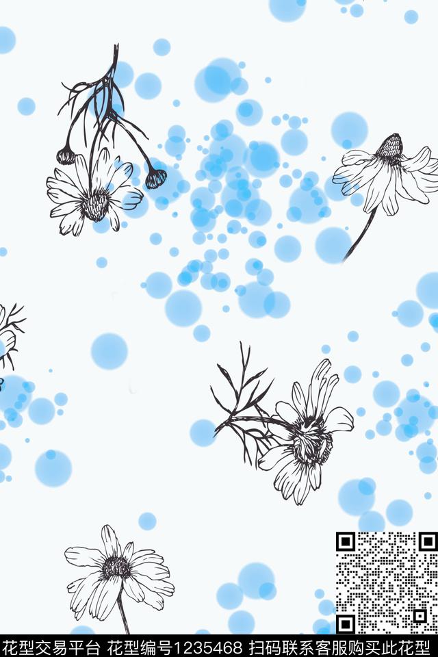 几何水彩小清新数码印花花型下载（图片编号: 1235468） - 瓦栏（Walan）