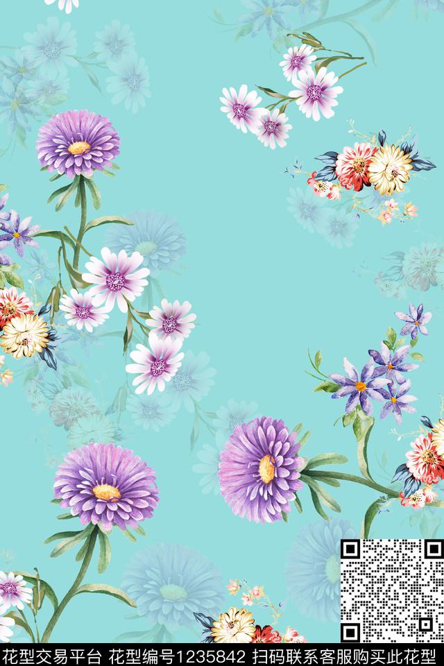 MH0686201.jpg - 1235842 - 小碎花 数码花型 花卉 - 数码印花花型 － 女装花型设计 － 瓦栏