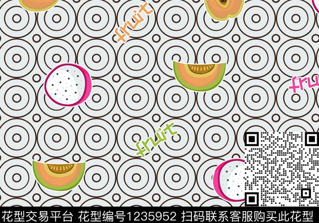 水果0714-1.tif - 1235952 - 卡通 水果 字母 - 数码印花花型 － 女装花型设计 － 瓦栏