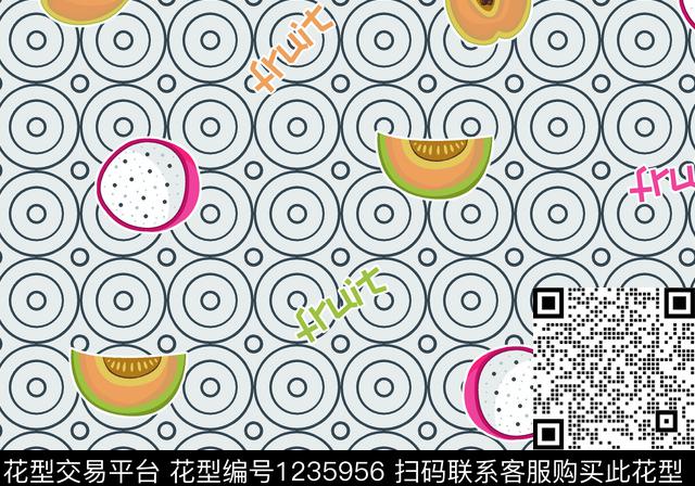 水果0714.jpg - 1235956 - 卡通 水果 字母 - 数码印花花型 － 女装花型设计 － 瓦栏