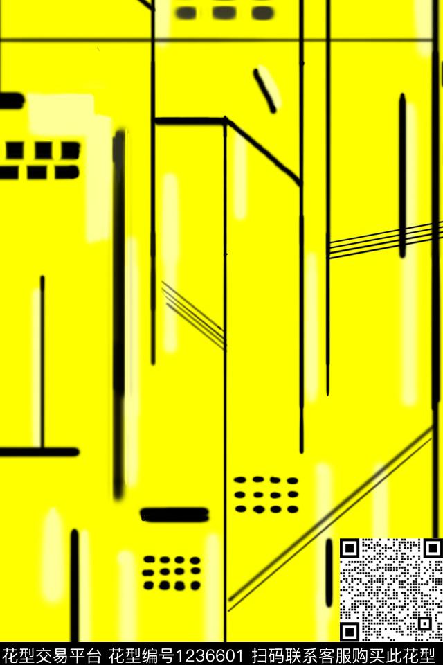 黑黄色系房子，40x60cm,独幅.jpg - 1236601 - 窗帘 抽象 沙发布 - 数码印花花型 － 窗帘花型设计 － 瓦栏
