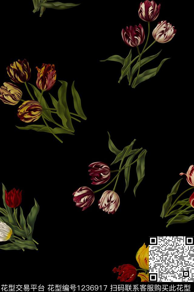 012-分层.jpg - 1236917 - 植物 花卉 1/2接 - 数码印花花型 － 女装花型设计 － 瓦栏