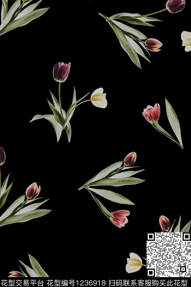 013-分层.jpg - 1236918 - 植物 花卉 1/2接 - 数码印花花型 － 女装花型设计 － 瓦栏