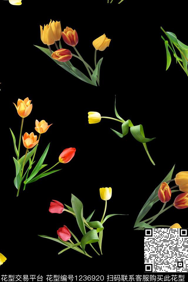 014-分层.jpg - 1236920 - 植物 花卉 1/2接 - 数码印花花型 － 女装花型设计 － 瓦栏