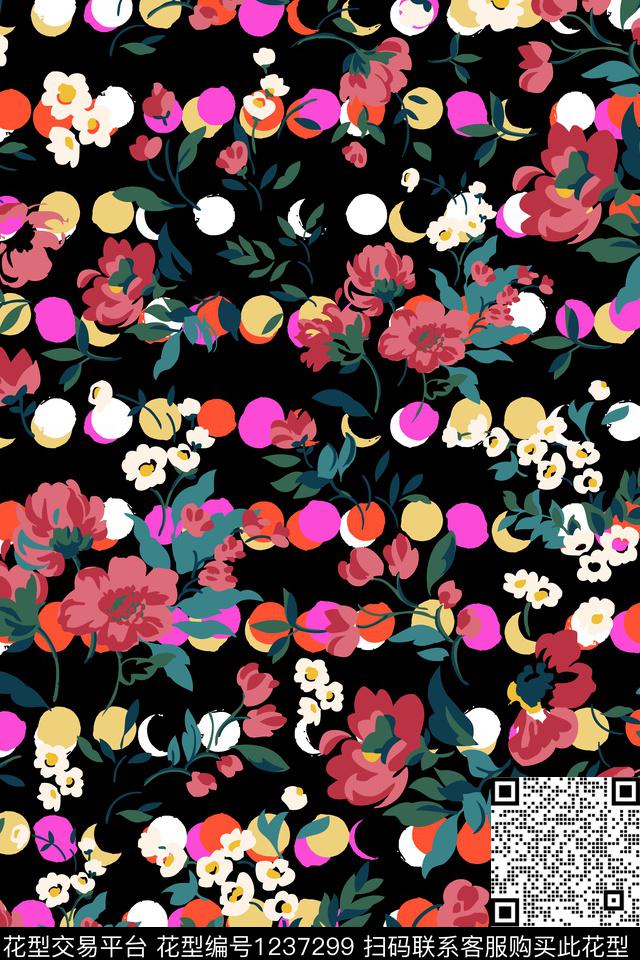 小碎花大牌风波点数码印花花型下载（图片编号: 1237299） - 瓦栏（Walan）