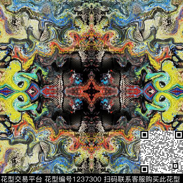 肌理蛇抽象数码印花花型下载（图片编号: 1237300） - 瓦栏（Walan）