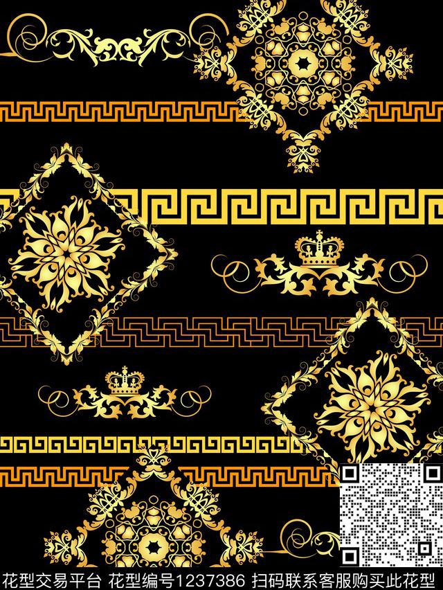 复古欧式男装1.jpg - 1237386 - 古典花纹 边框 宫廷风 - 数码印花花型 － 男装花型设计 － 瓦栏