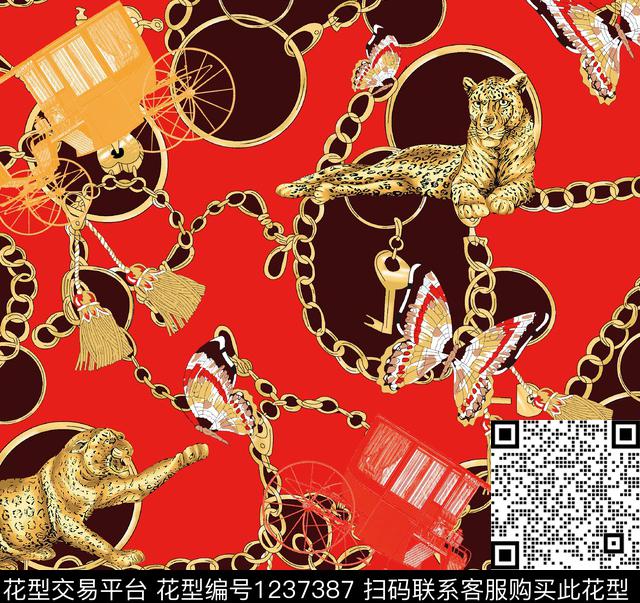 201.jpg - 1237387 - 动物纹 大牌风 链条 - 数码印花花型 － 女装花型设计 － 瓦栏