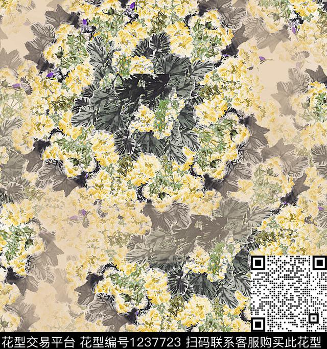 99.jpg - 1237723 - 中国 花卉 绘画 - 数码印花花型 － 女装花型设计 － 瓦栏