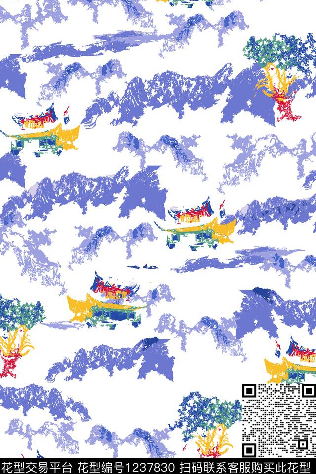 建筑肌理风景景观数码印花花型下载（图片编号: 1237830） - 瓦栏（Walan）