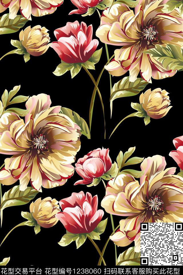 2019-7-23.jpg - 1238060 - 牡丹 植物 花卉 - 数码印花花型 － 女装花型设计 － 瓦栏