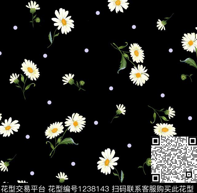 di-0011.jpg - 1238143 - 小碎花 花卉 小雏菊 - 数码印花花型 － 女装花型设计 － 瓦栏