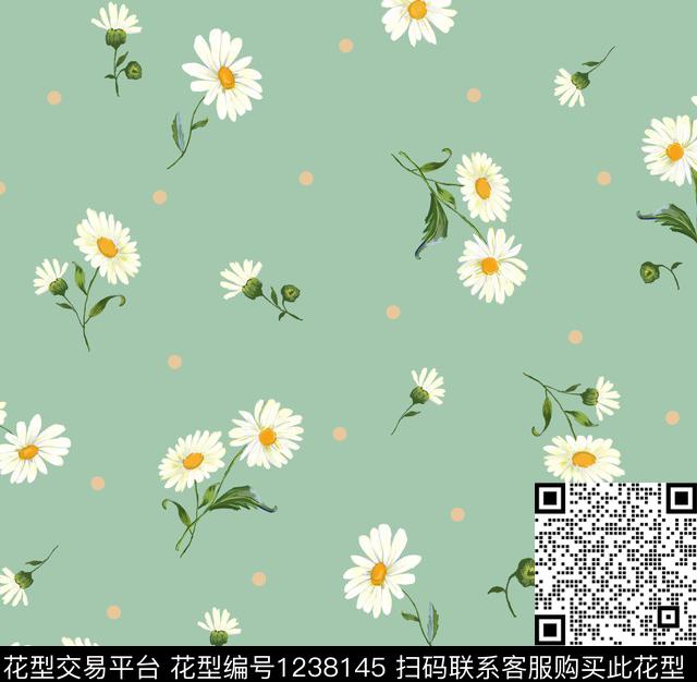 di-0013.jpg - 1238145 - 小碎花 花卉 小雏菊 - 数码印花花型 － 女装花型设计 － 瓦栏