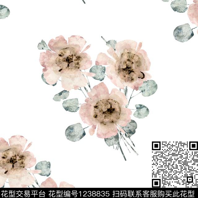 729.jpg - 1238835 - 水彩花卉 数码花型 - 数码印花花型 － 女装花型设计 － 瓦栏