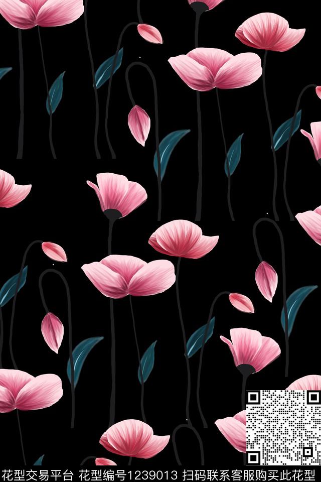 2019-7-25.jpg - 1239013 - 小清新 花卉 手绘 - 数码印花花型 － 女装花型设计 － 瓦栏