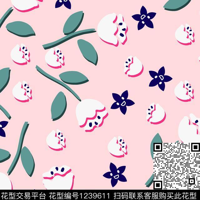 +9097.jpg - 1239611 - 春夏花型 童装系列 可爱系列 - 传统印花花型 － 童装花型设计 － 瓦栏