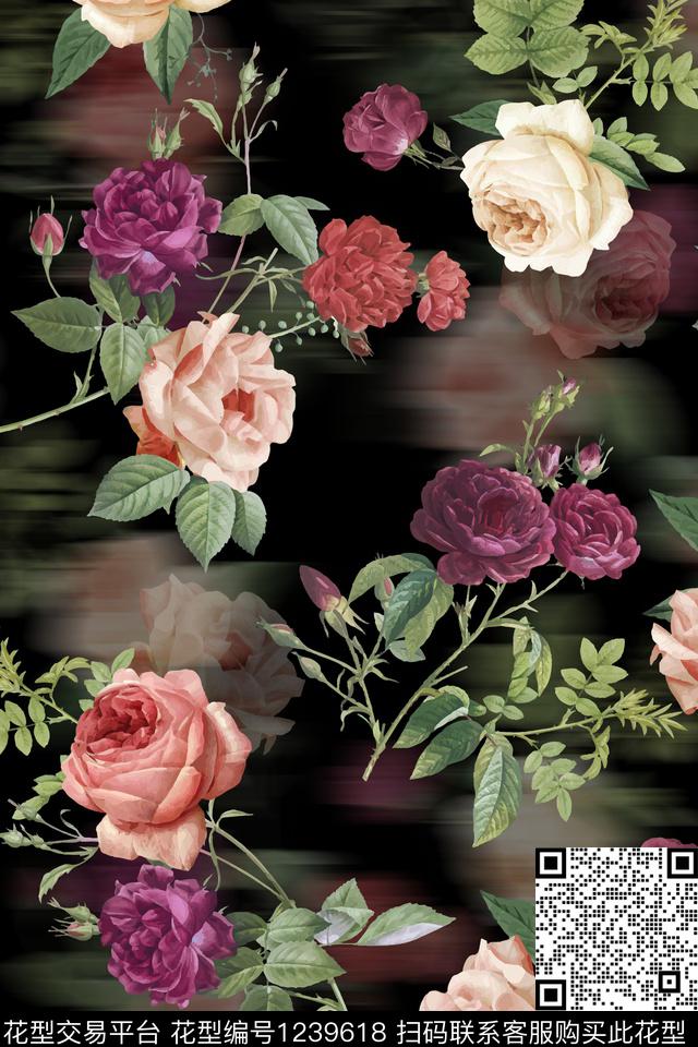 022-分层.jpg - 1239618 - 花卉 数码花型 绿植树叶 - 数码印花花型 － 女装花型设计 － 瓦栏