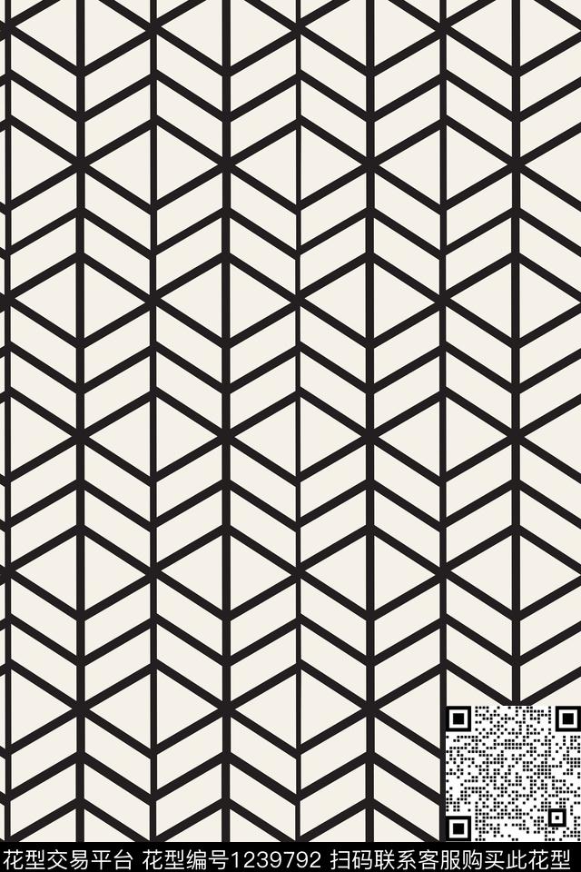 2019-7-29.jpg - 1239792 - 条纹 纹理 几何 - 传统印花花型 － 男装花型设计 － 瓦栏
