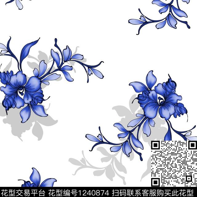 803.jpg - 1240874 - 大牌风 国画 水墨风 - 数码印花花型 － 女装花型设计 － 瓦栏