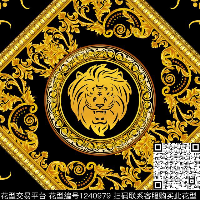 北欧方巾丝巾定位花数码印花花型下载（图片编号: 1240979） - 瓦栏（Walan）