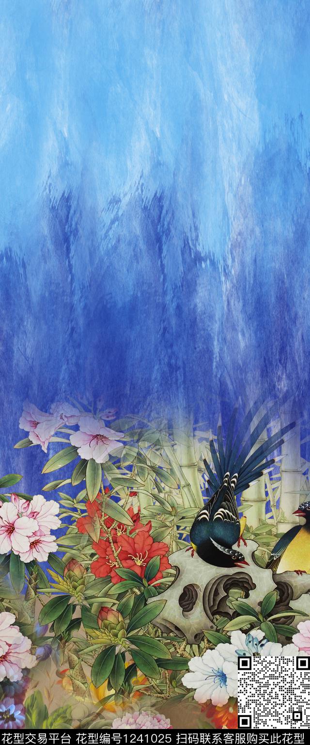 20190726.jpg - 1241025 - 花卉 花鸟 国画 - 数码印花花型 － 女装花型设计 － 瓦栏