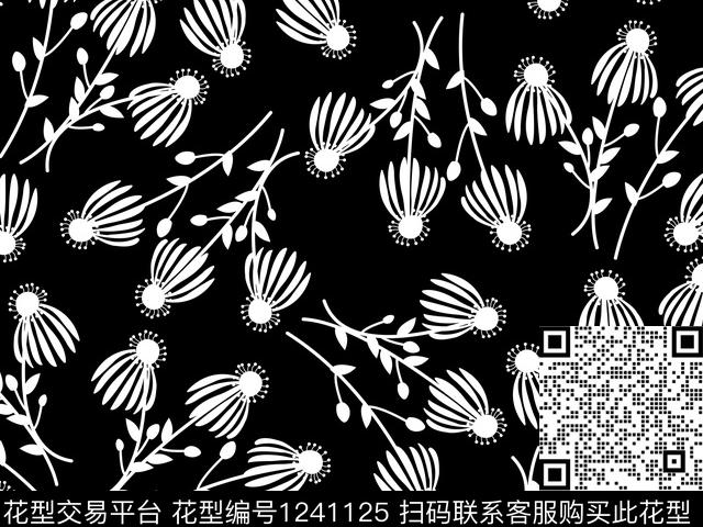 190801-2.jpg - 1241125 - 可爱 卡通小菊花 散点排列 - 数码印花花型 － 女装花型设计 － 瓦栏