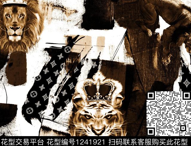 潮牌大牌风动物数码印花花型下载（图片编号: 1241921） - 瓦栏（Walan）
