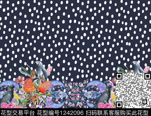 AA014.jpg - 1242096 - 花卉 大牌风 定位花 - 数码印花花型 － 女装花型设计 － 瓦栏
