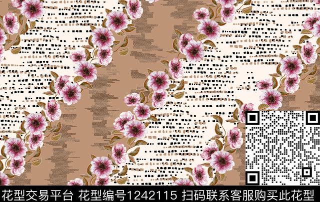 20190807001a.jpg - 1242115 - 花卉 几何 定位花 - 数码印花花型 － 女装花型设计 － 瓦栏