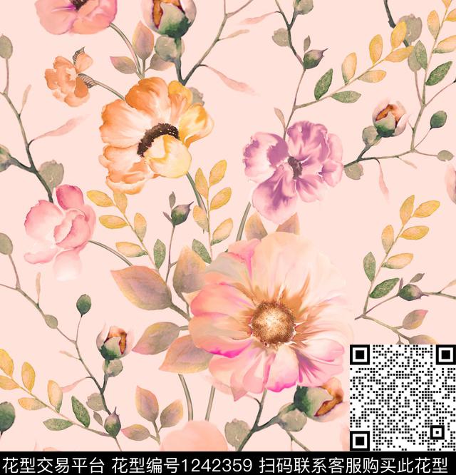 6.jpg - 1242359 - 花卉 水彩 手绘 - 数码印花花型 － 其他花型设计 － 瓦栏