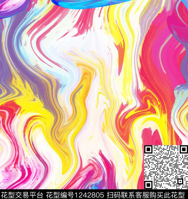 011.jpg - 1242805 - 颜色 波浪纹 炫彩 - 数码印花花型 － 女装花型设计 － 瓦栏