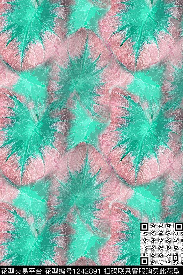 190806-syyh-21-00.jpg - 1242891 - 抽象花卉 绿植树叶 迷彩图案 - 数码印花花型 － 女装花型设计 － 瓦栏